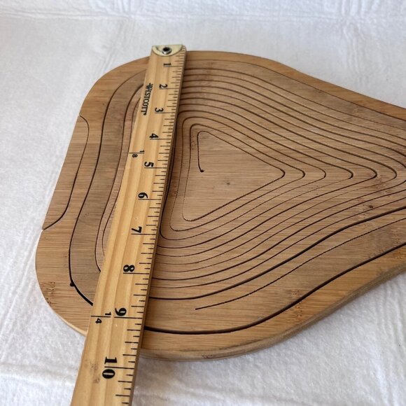 Bamboo Collapsible Fruit Basket Pear Shaped Eco Friendly Kitchen Decor - Picture 6 of 8